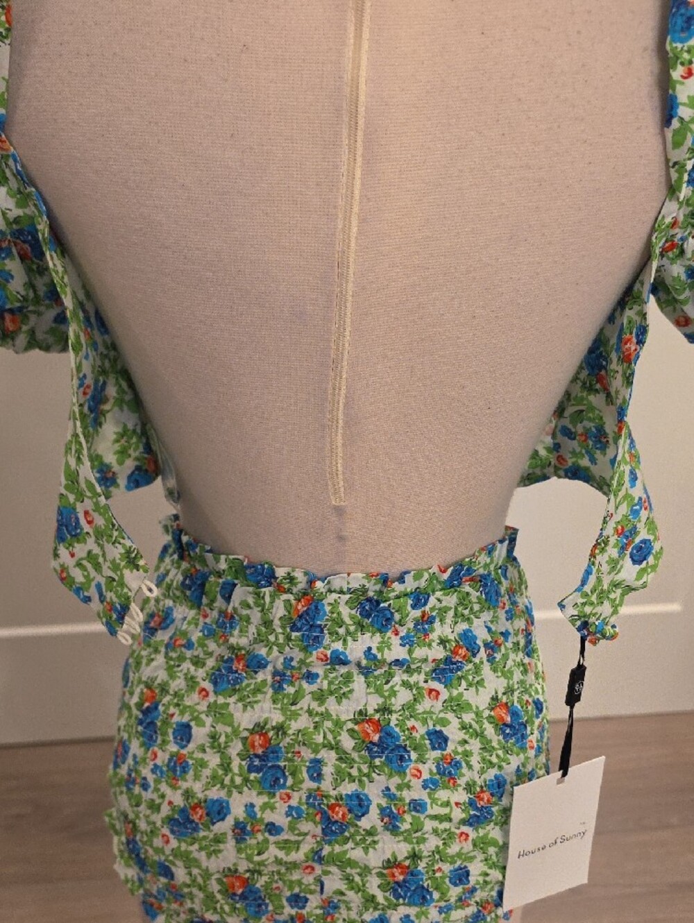 House of Sunny Green Floral matching Smocked Short Set size 2 new with tags - Picture 12 of 16